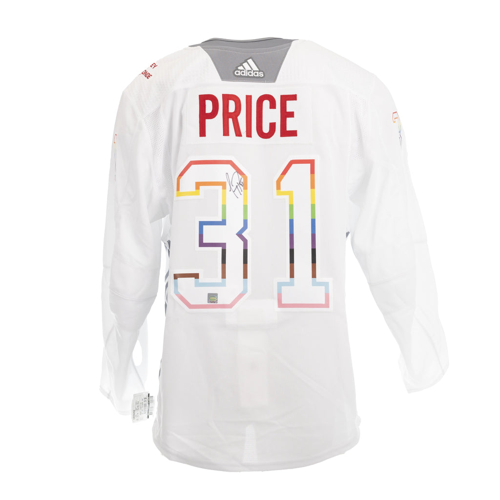 (PAST AUCTION) <br> Lot 12: Carey Price Autographed Pride Night Adidas Made In Canada Jersey - Montreal Canadiens