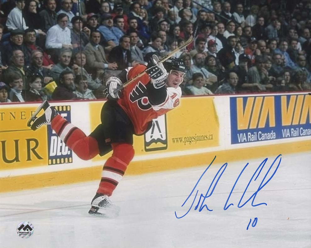 John LeClair Autographed 8x10 Photo Action Memorable Authentic