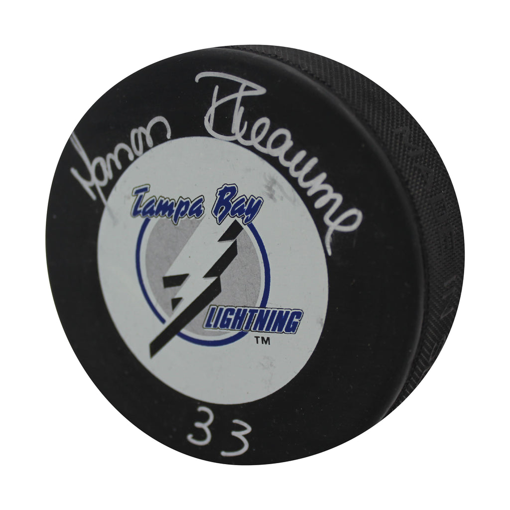 (PAST AUCTION) <br> LOT 123: MANON RHEAUME AUTOGRAPHED PUCK