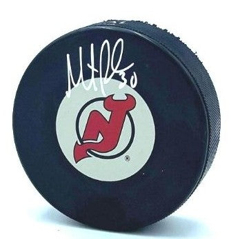 Martin Brodeur Autographed Puck - Logo