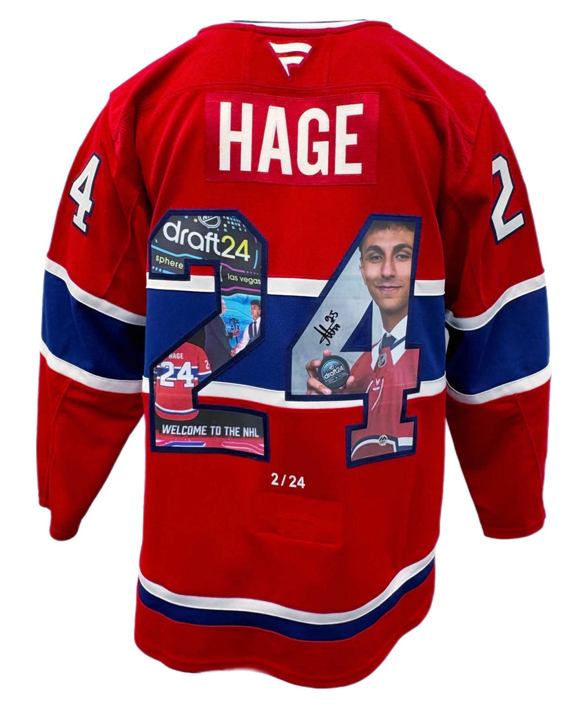 Michael Hage Autographed Montreal Canadiens Draft Art Jersey /24