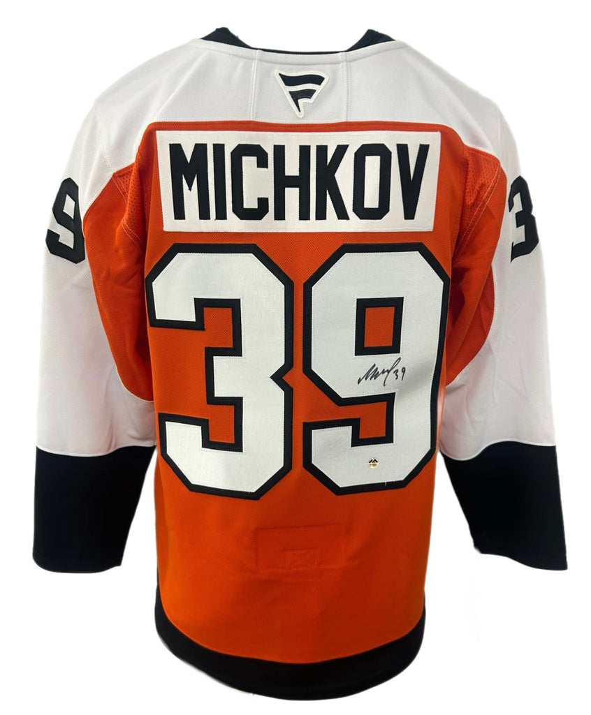 LOT 66: MATVEI MICHKOV AUTOGRAPHED FANATICS PREMIUM JERSEY