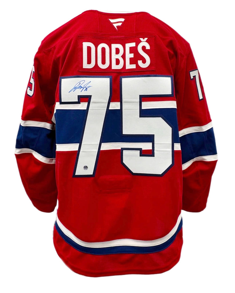 Jakub Dobes Autographed Red Fanatic Authentic Pro Jersey