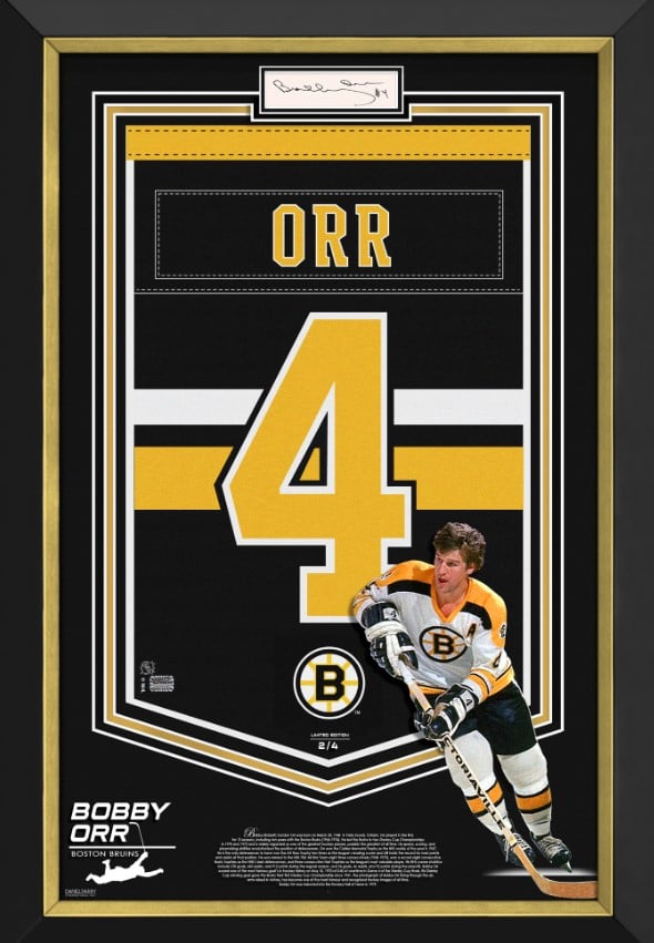 (PAST AUCTION) LOT 61: BOBBY ORR AUTOGRAPHED FRAMED ARENA BANNER - LIM ...