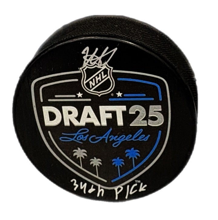 Alexander Zharovsky Autographed & Inscribed Puck - Draft