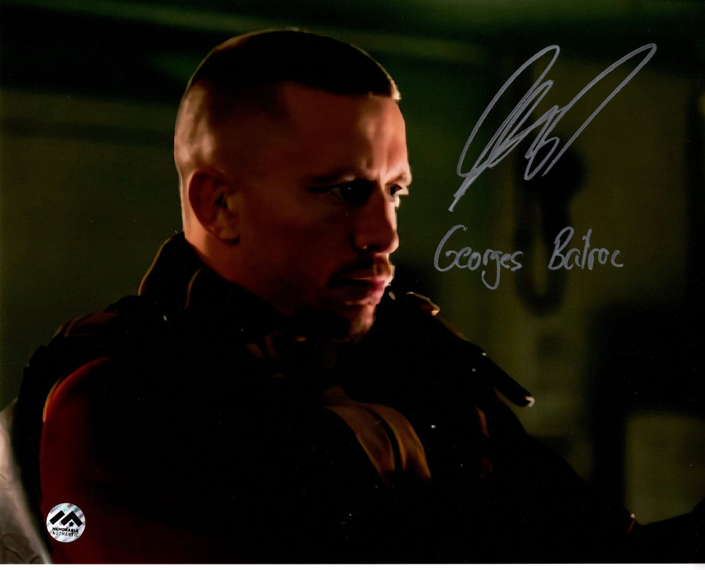 (PAST AUCTION) <br> LOT 110: GEORGES ST-PIERRE (GSP) AUTOGRAPHED & INSCRIBED 8X10 PHOTO