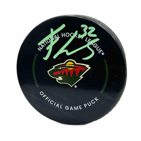 Filip Gustavsson Autographed Puck - Official