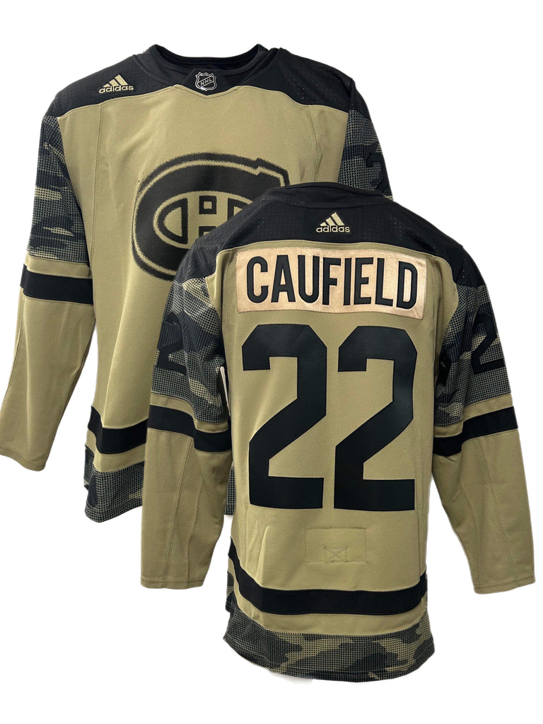 PRE-ORDER - Cole Caufield Autographed Adidas Authentic Jersey - Military