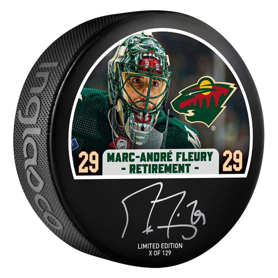 PRE-ORDER - Marc-Andre Fleury Autographed Puck - Retirement