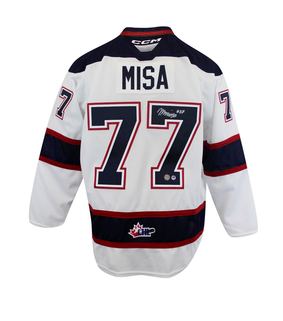 (PAST AUCTION) <br> LOT 38: MICHAEL MISA AUTOGRAPHED WHITE CCM JERSEY