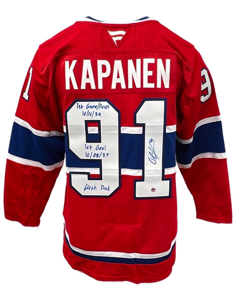 Oliver Kapanen Autographié & Fanatiques inscrits (x4) Premium chandail