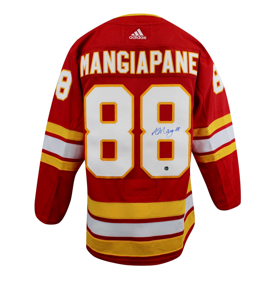 Andrew Mangiapane Autographed Red Adidas Authentic Jersey