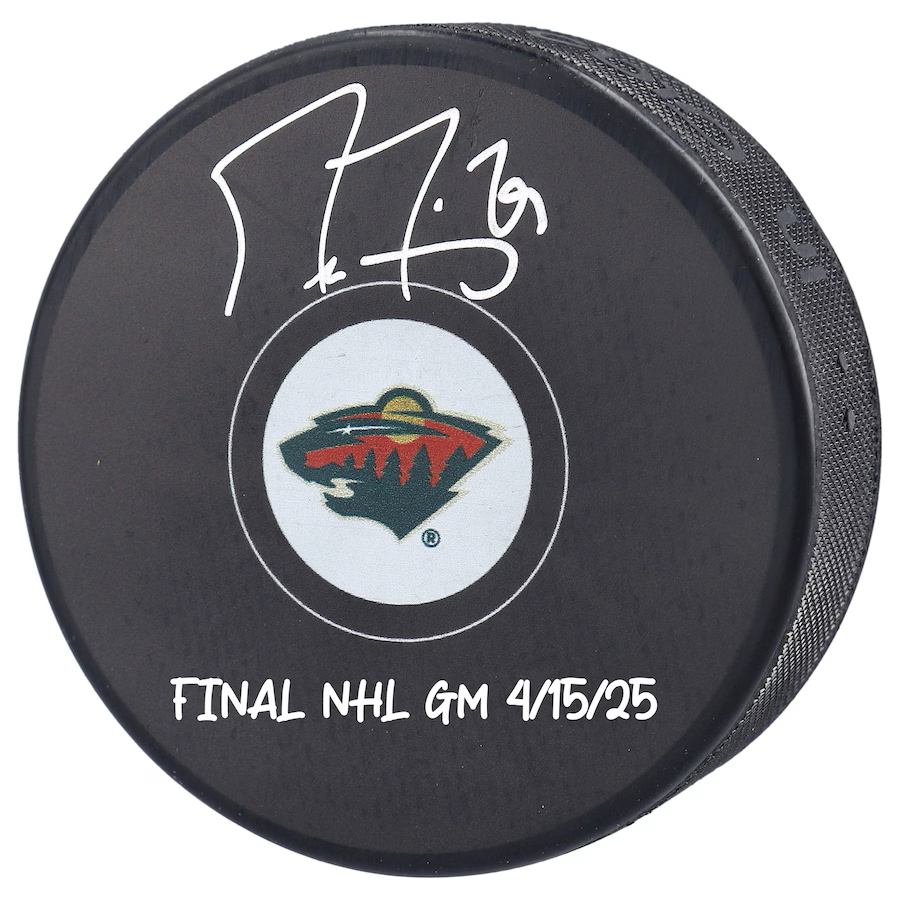 PRE-ORDER - Marc-Andre Fleury Autographed & Inscribed Puck - Logo (Wild)