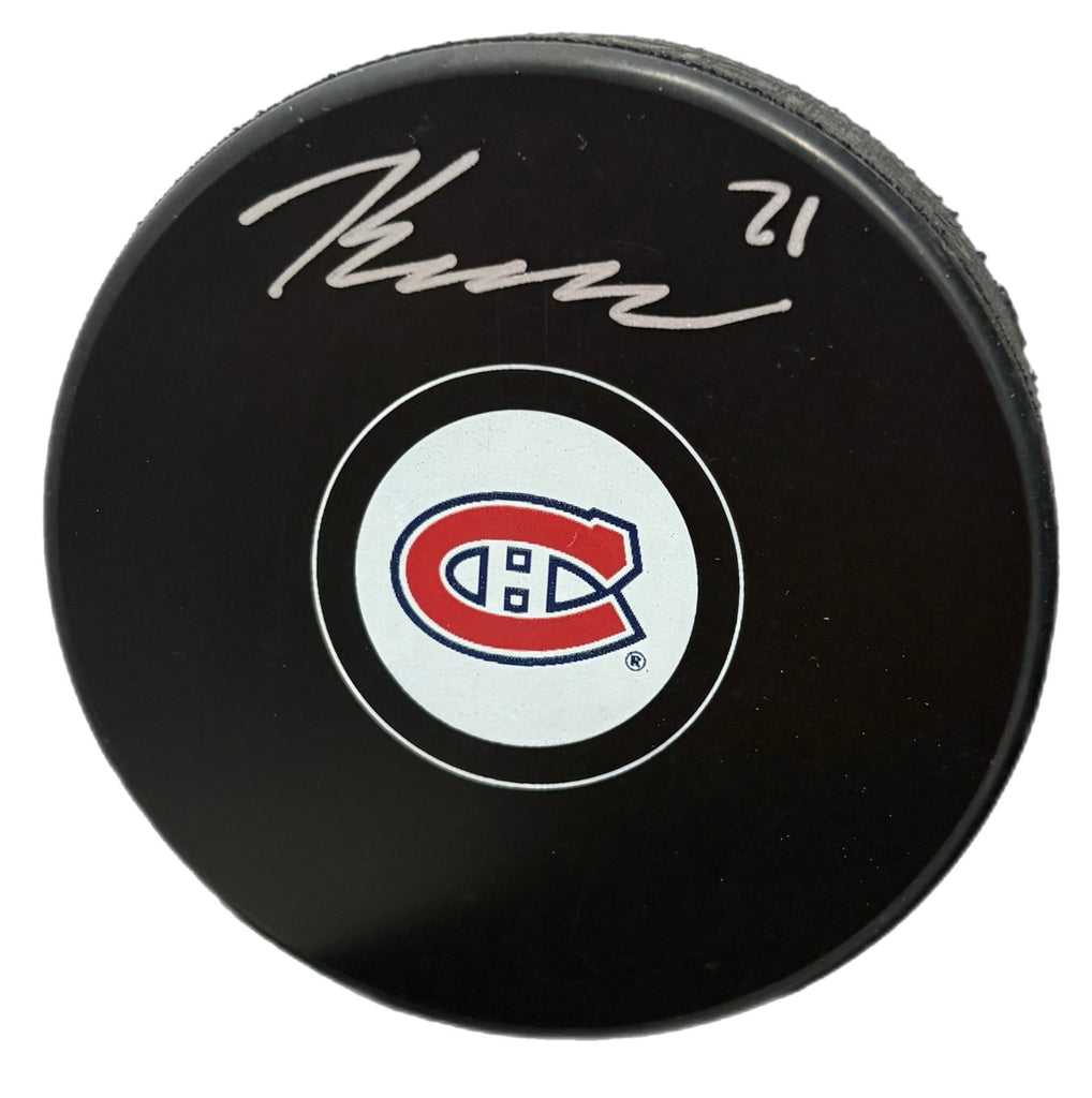 Jake Evans Autographed Puck - Logo