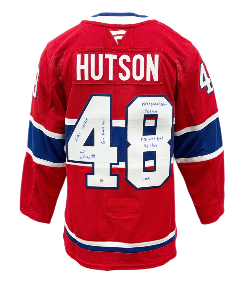 Lane Hutson Autographed & Inscribed (x6) Adidas Authentic Jersey
