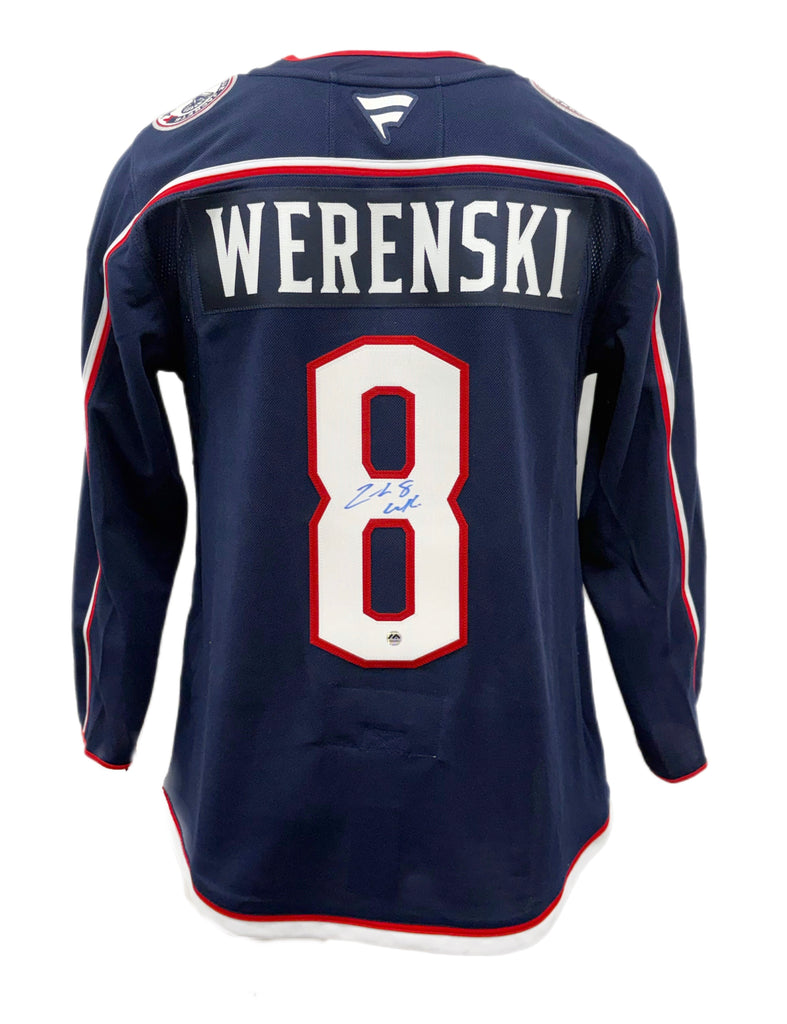 Zach Werenski Autographié Fanatique des Columbus Blue Jackets Premium chandail