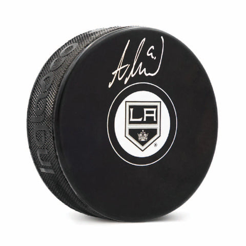 Adrian Kempe Autographed Los Angeles Kings Puck - Logo