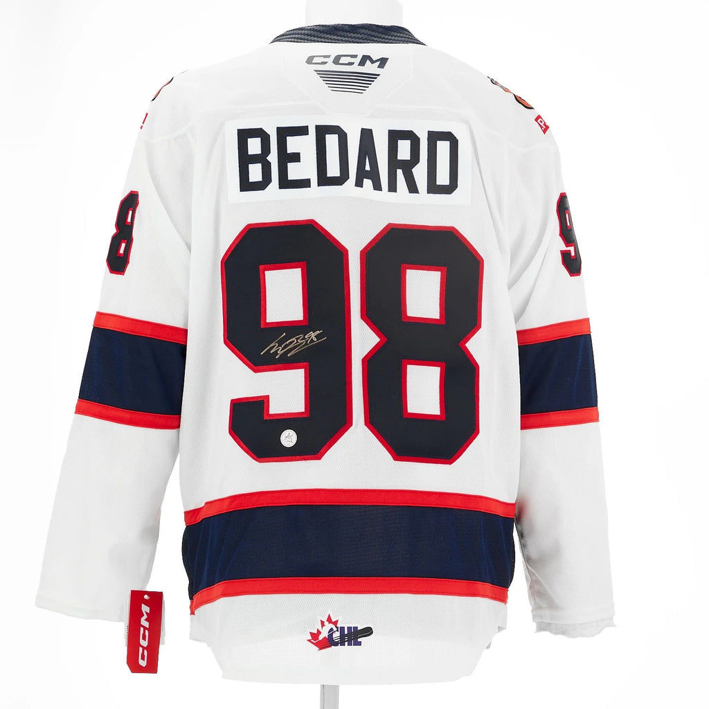 Connor Bedard Autographed White Regina Pats CCM Jersey