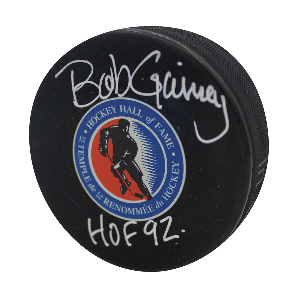 Bob Gainey Autographed & Inscribed Puck - Logo