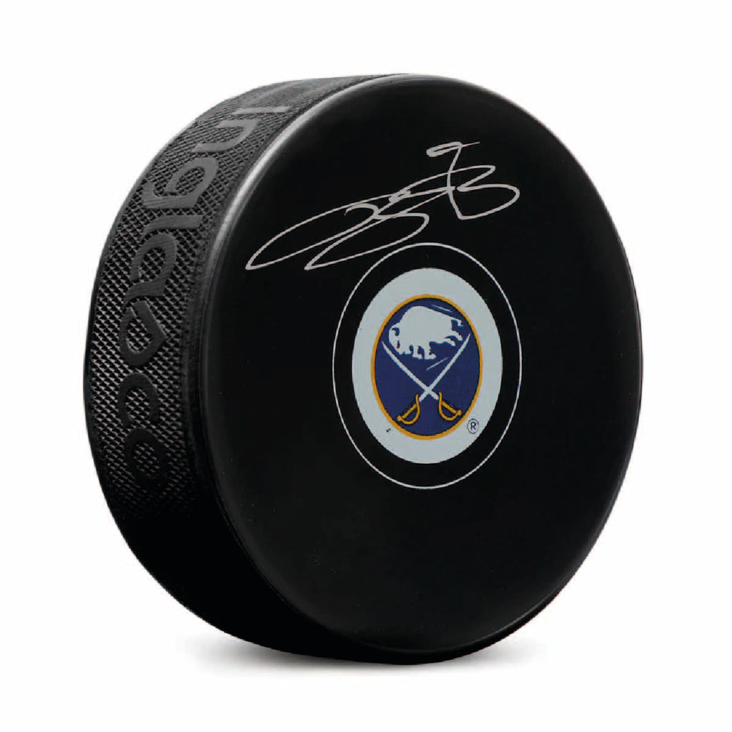 Bowen Byram Autographed Buffalo Sabres Puck - Logo