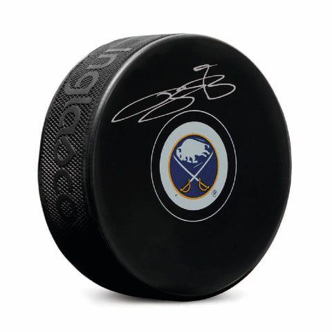 Bowen Byram Autographed Buffalo Sabres Puck - Logo