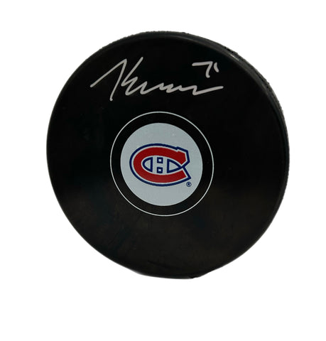 Jake Evans Autographed Puck - Logo