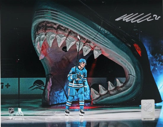 Macklin Celebrini Autographed 8x10 Photo - Entrance