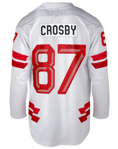 Sidney Crosby Autographed White Bauer Replica Team Canada 2026 Olympics Jersey