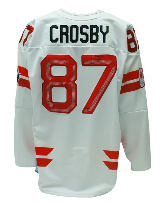 Sidney Crosby Autographed White Bauer Semi-Pro Team Canada 2026 Olympics Jersey / 187
