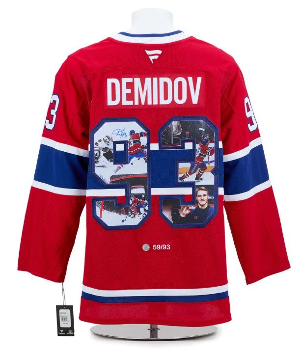 Ivan Demidov Autographié Art du premier but des Canadiens de Montréal chandail #/93
