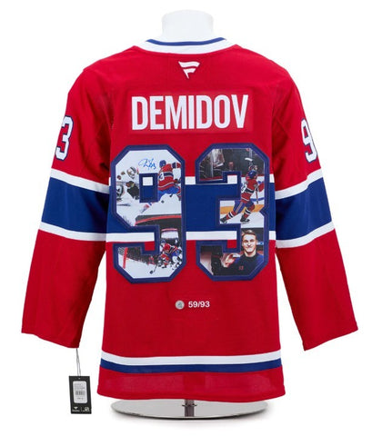 Ivan Demidov Autographed Montreal Canadiens First Goal Art Jersey #/93
