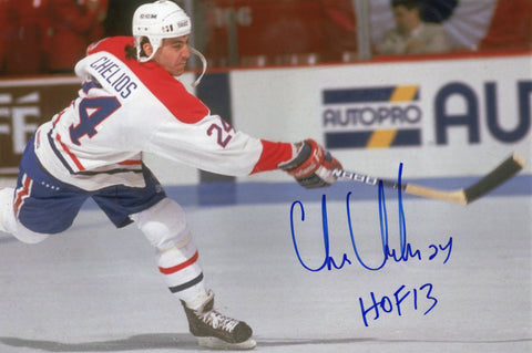 Chris Chelios Autographed & Inscribed 8x12 Photo - Action (1)