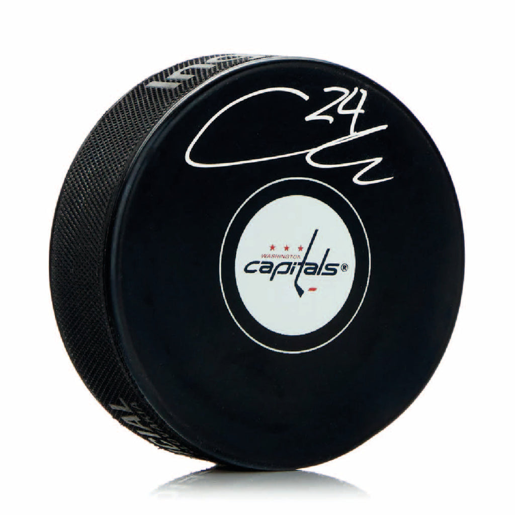 Connor McMichael Autographed Washington Capitals Puck - Logo