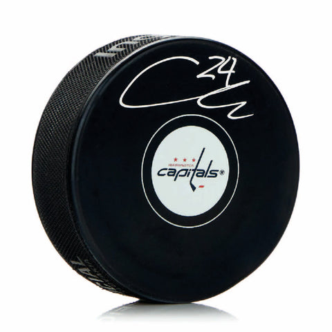 Connor McMichael Autographed Washington Capitals Puck - Logo