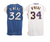 (PAST AUCTION) <br> Lot 104: 2x Shaquille O'Neal Autographed Custom Jerseys (1 blue and 1 white)