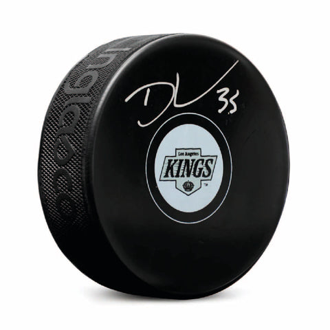 Darcy Kuemper Autographed Los Angeles Kings Puck - Logo