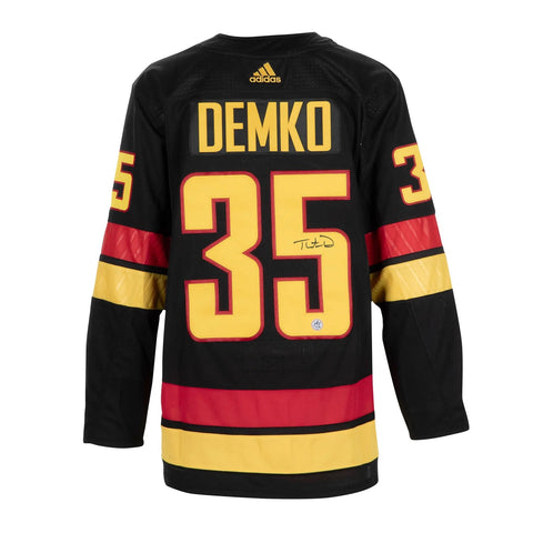 Thatcher Demko Autographed Vancouver Canucks Black Alt Retro Adidas Authentic Jersey