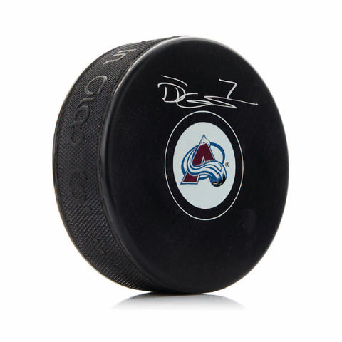 Devon Toews Autographed Colorado Avalanche Puck - Logo