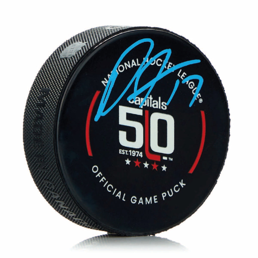 Dylan Strome Autographed Washington Capitals Anniversary Puck - Official