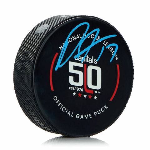 Dylan Strome Autographed Washington Capitals Anniversary Puck - Official