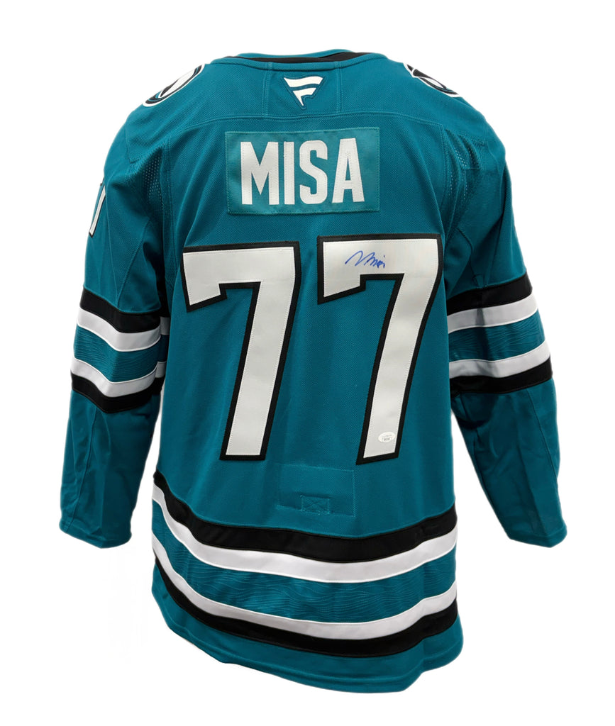 Michael Misa Autographed San Jose Sharks Fanatics Premium Jersey