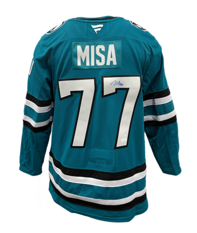 Michael Misa Autographed San Jose Sharks Fanatics Premium Jersey