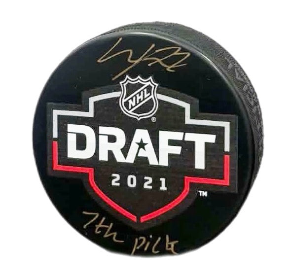 William Ekland Autographed & Inscribed Puck - Draft