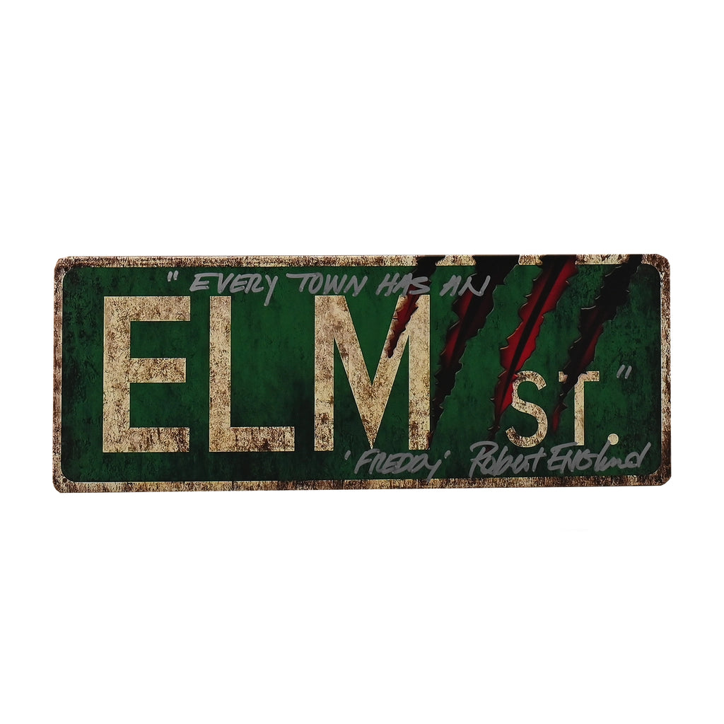 LOT 22: ROBERT ENGLUND AUTOGRAPHED AND INSCRIBED ELM STREET PLAQUE