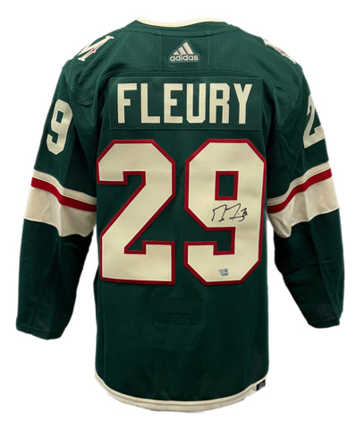 Marc-André Fleury Autographed Green Adidas Authentic Jersey - Minnesota