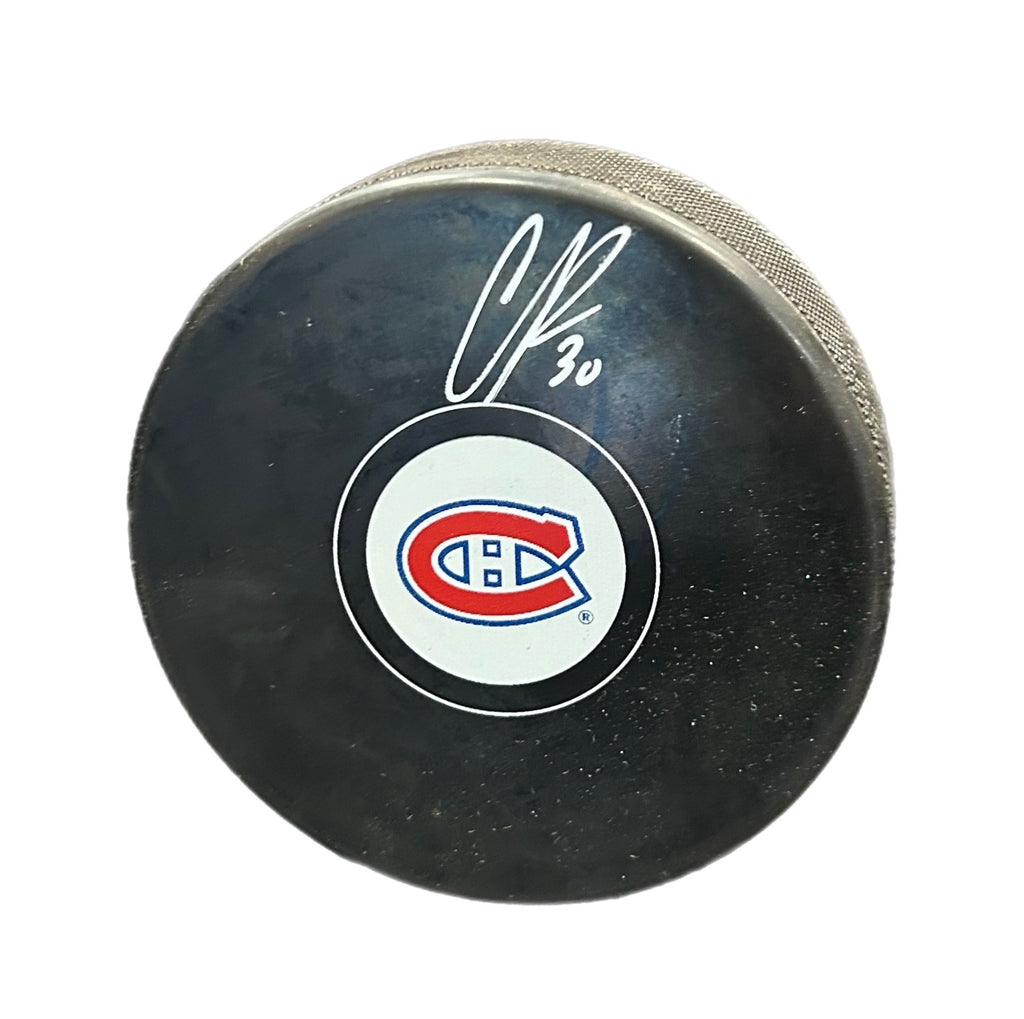 Cayden Primeau Autographed Puck - Logo