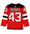 Luke Hughes Autographed Red Adidas Authentic Jersey