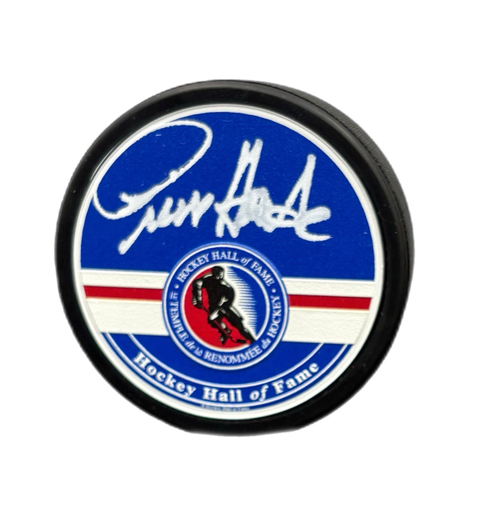 Pierre Houde Autographed Puck - HOF