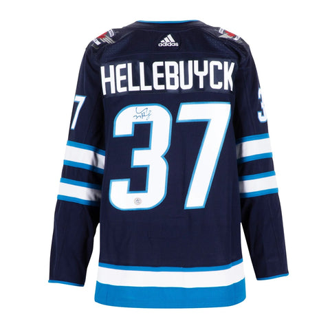 Connor Hellebuyck Autographed Winnipeg Jets Blue Adidas Authentic Jersey