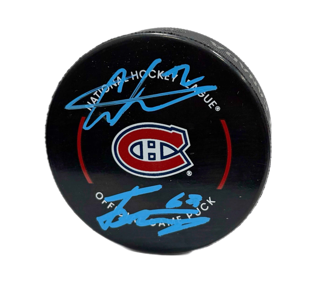 Arber Xhekaj & Florian Xhekaj Autographed Puck - Official